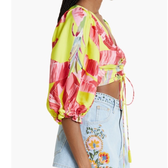 NWT $145 FARM Rio Sweet Jungle Lime Crop Top in size Large! - Picture 4 of 8